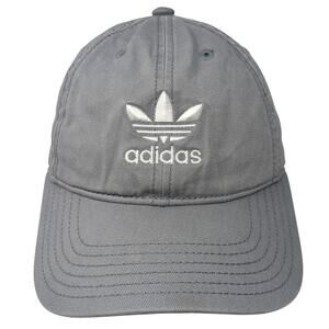 Adidas Trefoil Slideback Hat Gray One Size Embroidered Vent Holes